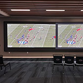 The 8K Solutions Walk Through Wall installed in the team room at the Florida Gators facility.